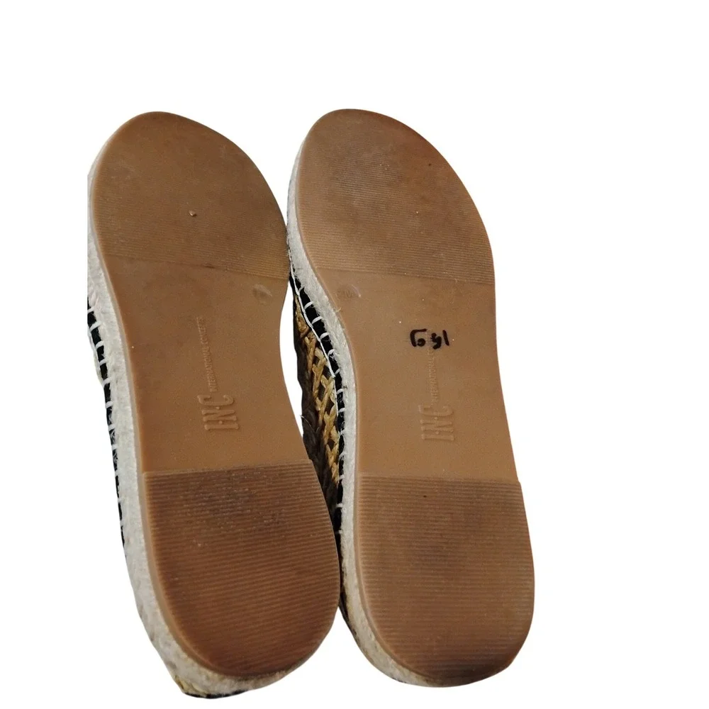 INC Corvina Tan Espadrille Sparkle Flats Size 7